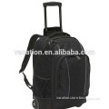 black rolling backpack and suitcase